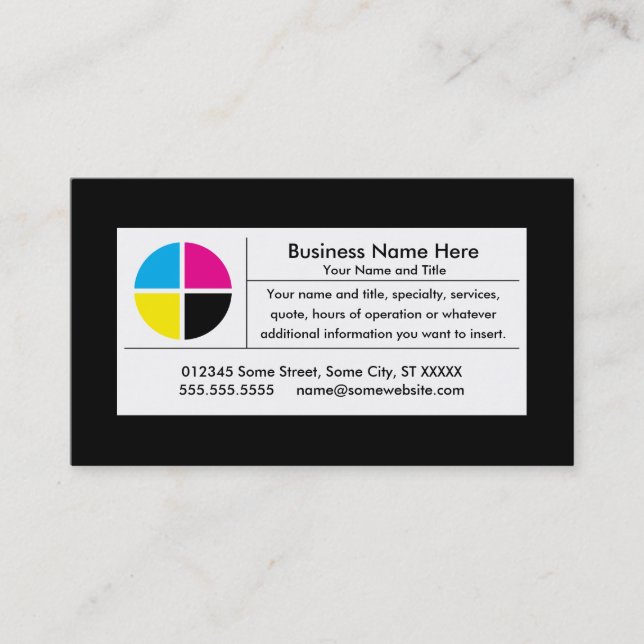 cmyk business visitkort (Framsida)