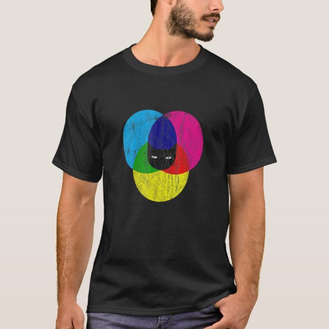 CMYK Cat Designer T Shirt (Framsida)
