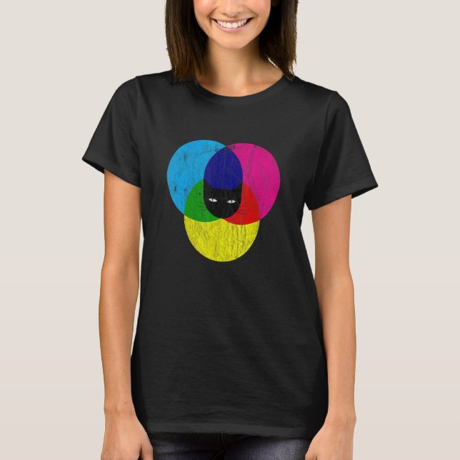 CMYK Cat Designer T Shirt (Framsida)