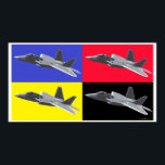 CMYK F-22 Raptor Poster<br><div class="desc">Art poster,  med F-22 Raptor luft överlägsenhet kämpe mot flygplan</div>