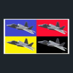 CMYK F-22 Raptor Poster<br><div class="desc">Art poster,  med F-22 Raptor luft överlägsenhet kämpe mot flygplan</div>