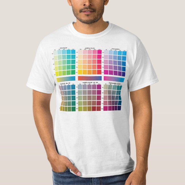 CMYK-färger Tee Shirt (Framsida)