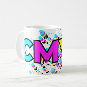 CMYK-färgplattermonogram Kaffemugg