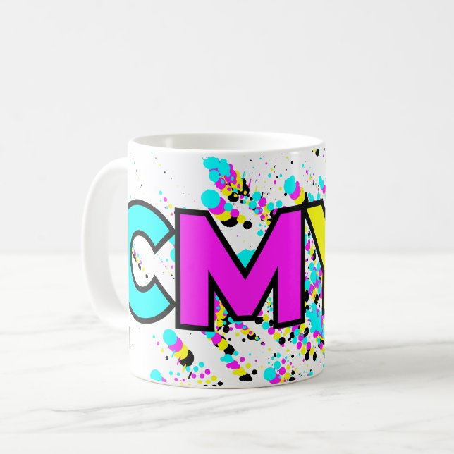 CMYK-färgplattermonogram Kaffemugg (Framsida vänster)
