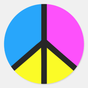 CMYK-Fredstecken Runt Klistermärke