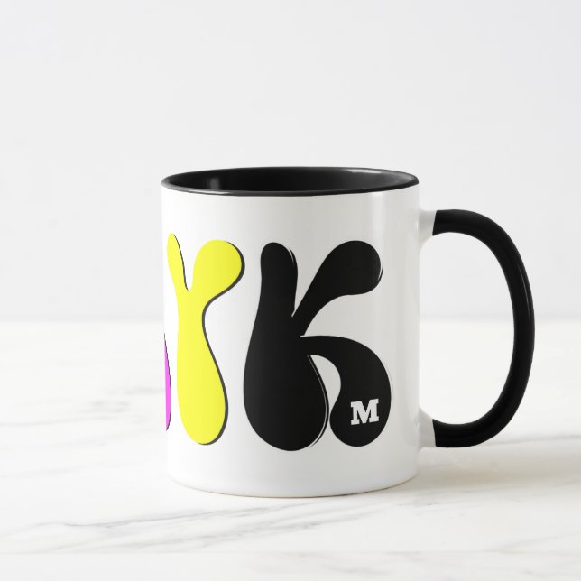 CMYK-Funky Retro Monogram Mugg (Höger)