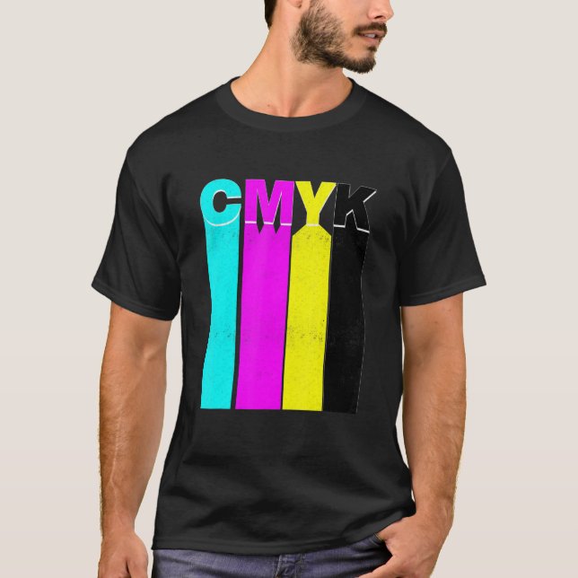CMYK Graphic er Video Editor Färg T Shirt (Framsida)