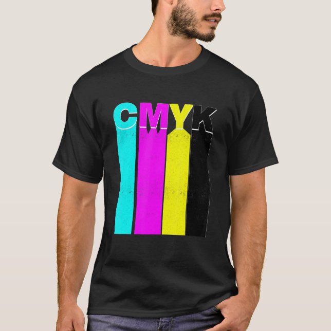 CMYK Graphic er Video Editor Färg T Shirt (Framsida)