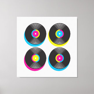 CMYK pop art vinyl record 80s stil ljusa färger Canvastryck