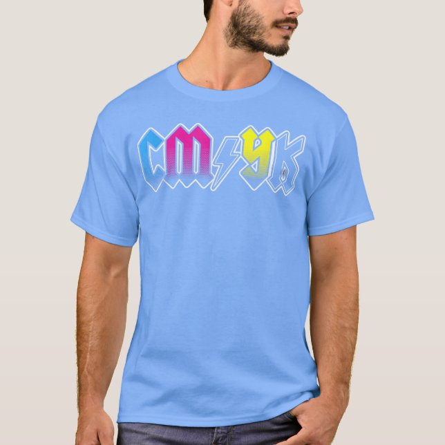 CMYK Rockbanddesigner retro T Shirt (Framsida)