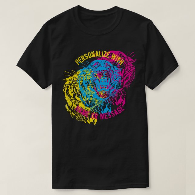 CMYK Tiger Retro T Shirt (Design framsida)