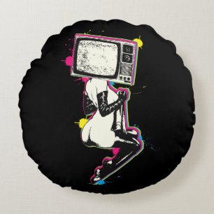 Cmyk utvikningsbild rund kudde