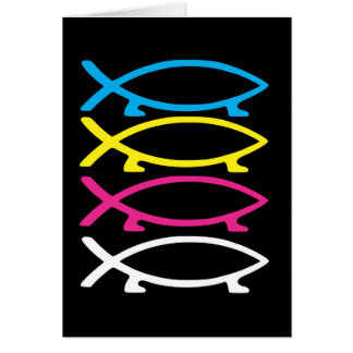 cmykdarwin fiskar hälsningskort