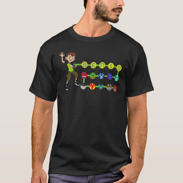CN Ben 10 Omnitrix Alien Icons T Shirt (Framsida)