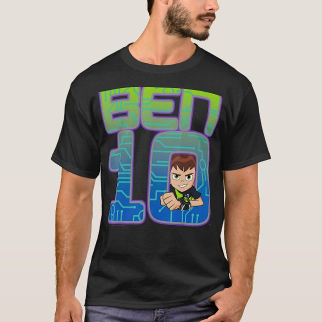CN Ben 10 Simple Porträtt Logotyp T Shirt (Framsida)