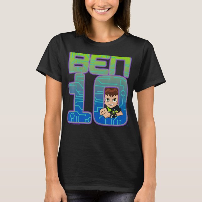 CN Ben 10 Simple Porträtt Logotyp T Shirt (Framsida)