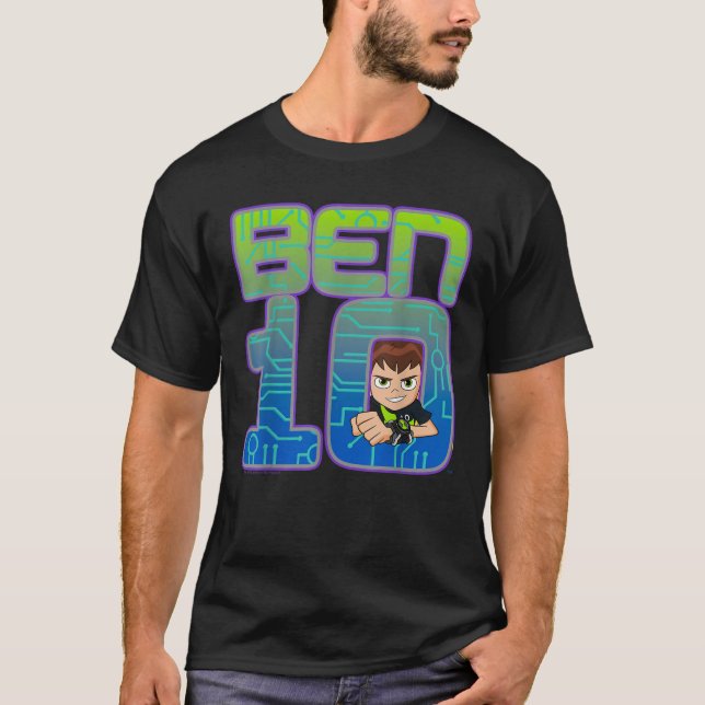 CN Ben 10 Simple Porträtt Logotyp T Shirt (Framsida)