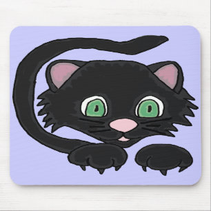 CN rolig svart katt Mousepad Musmatta