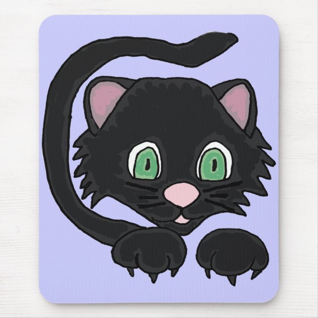 CN rolig svart katt Mousepad Musmatta (Framsidan)