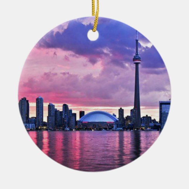 Cn-torn: Beskåda från centrerar ön Toronto Julgransprydnad Keramik (Framsidan)