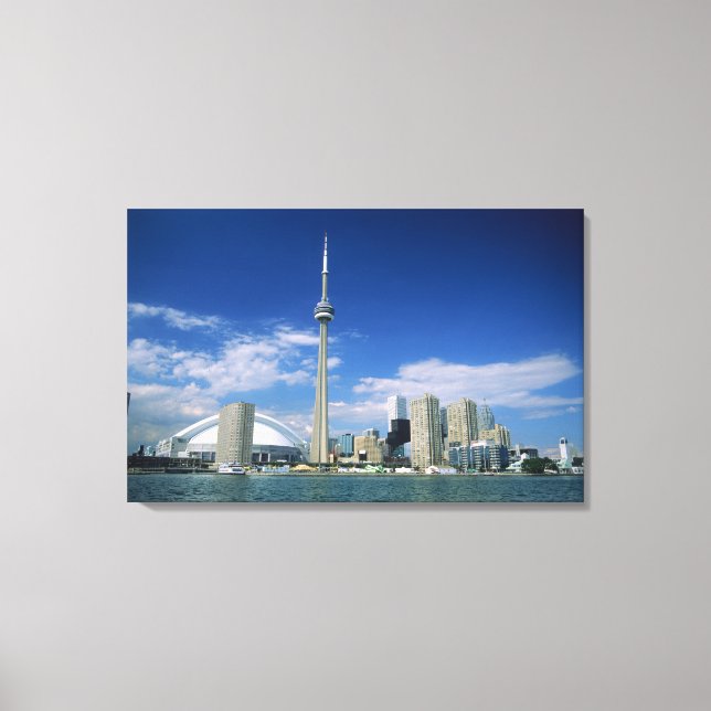 CN Tower och Skydome i Toronto, Ontario, Canvastryck (Framsida)