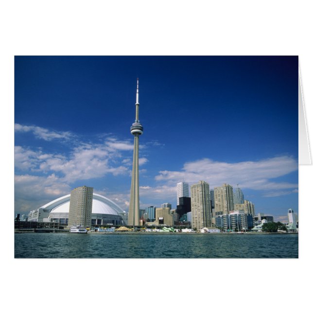 CN Tower och Skydome i Toronto, Ontario, Hälsningskort (Framsidan Horizontal)