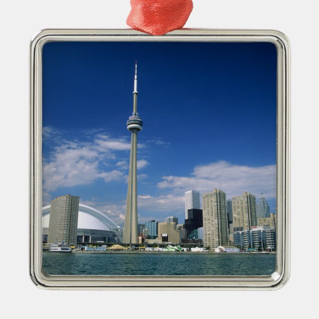 CN Tower och Skydome i Toronto, Ontario, Julgransprydnad Metall (Framsidan)