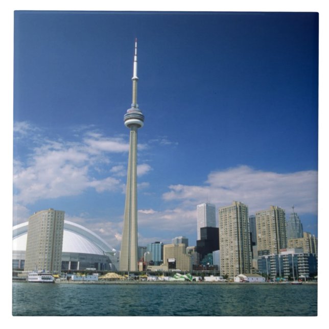 CN Tower och Skydome i Toronto, Ontario, Kakelplatta (Framsidan)