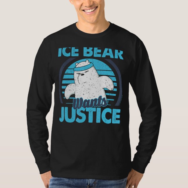 CN We Bare Bears Ice Bear Wants Justice T Shirt (Framsida)