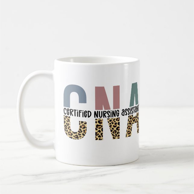 CNA Auktoriserad Nursing Assistant Cheetah Skriv u Kaffemugg (Vänster)