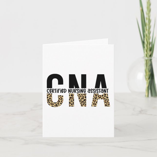 CNA Auktoriserad Nursing Assistant Cheetah Skriv u Kort (Framsida)