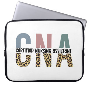 CNA Auktoriserad Nursing Assistant Cheetah Skriv u Laptop Fodral