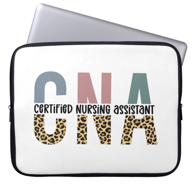 CNA Auktoriserad Nursing Assistant Cheetah Skriv u Laptop Fodral (Framsidan)