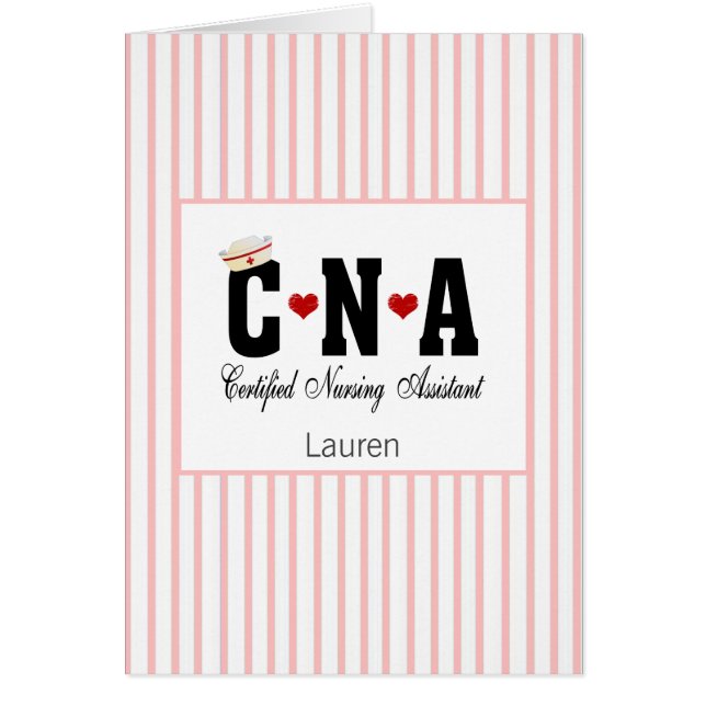 CNA Auktoriserad Nursing Assistant Hälsningskort (Framsidan)