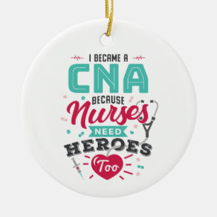 CNA Auktoriserad Nursing Assistant Heroes Julgransprydnad Keramik
