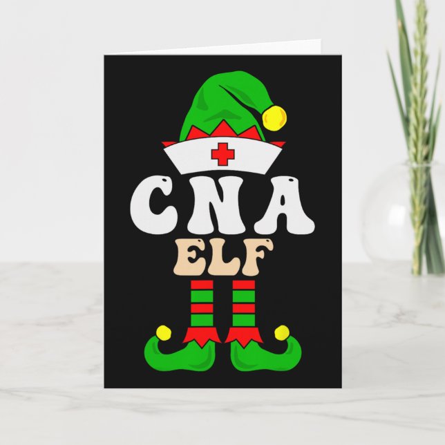 Cna certifierad sjuksköterska Istant Elf Xmas Matc Kort (Framsida)