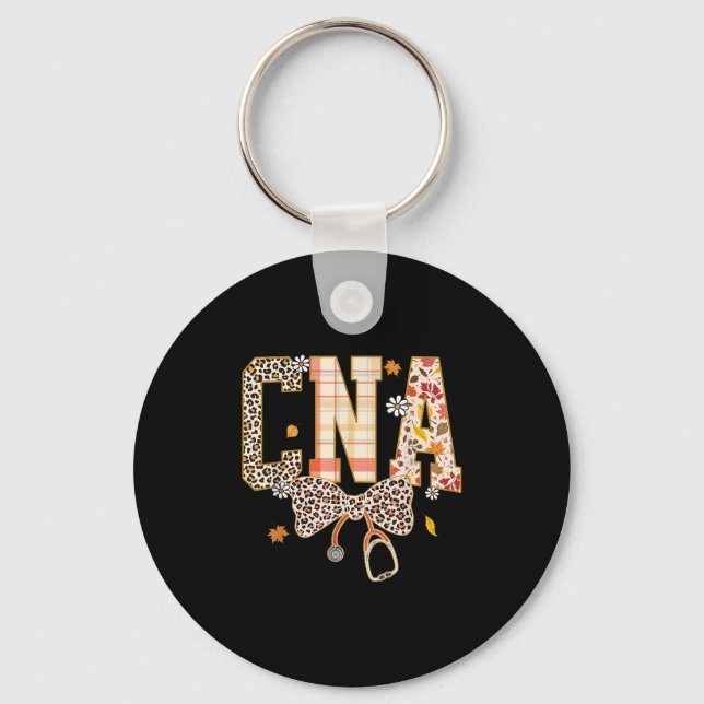 Cna Fall Play Leopard Bow Stethoscope Nyckelring (Framsida)