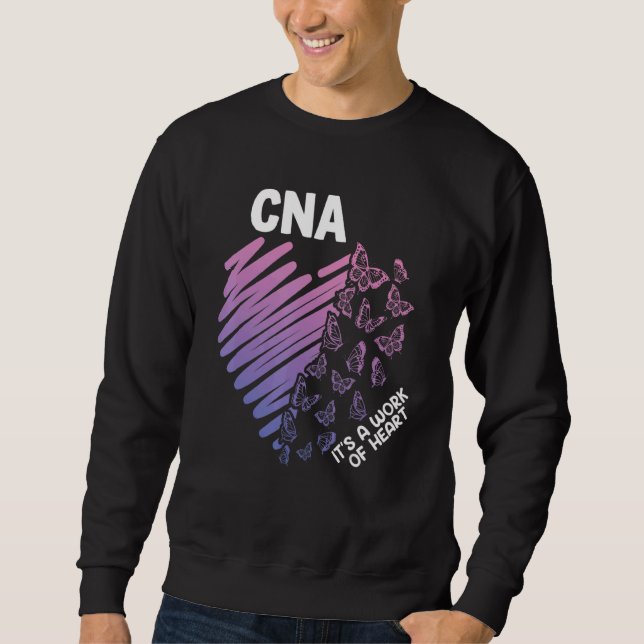 Cna It's A Work Of Heart Certifierad Vårdbiträde Lång Ärmad Tröja (Framsida)