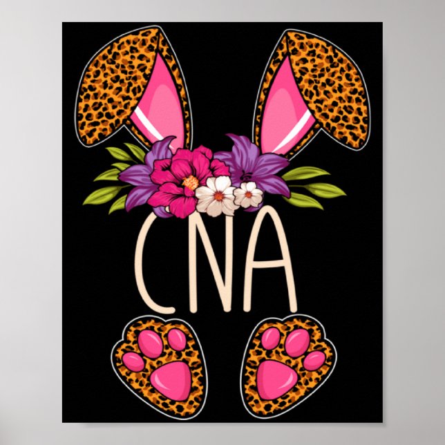 Cna Leopard Kanin Glad Påsk Söndag Ägg Påsk  Poster (Framsidan)