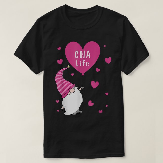 CNA Life Alla hjärtans dag Gnome Sjuksköterska All T Shirt (Design framsida)