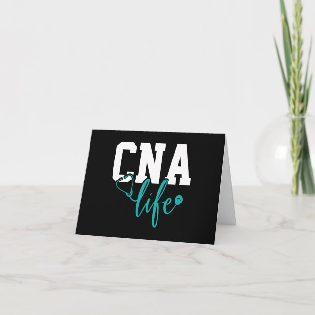 CNA Life Teal White Blank Note/ Tack Kort (Framsida)