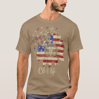 CNA Nurse American Flagga Pride Nurse Solros Amer T Shirt