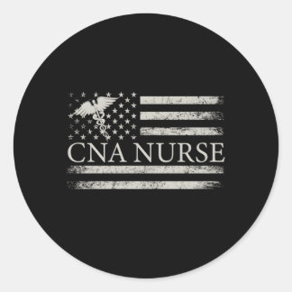 Cna Nurse American Flagga Usa Nursing Health Care Runt Klistermärke