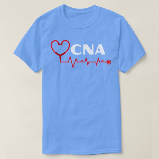CNA Nurse Assistant med hjärtrytm av stetoskop T Shirt (Design framsida)