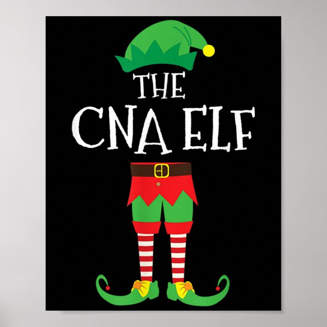 Cna Nurse Elf Matching Group jul Party Pajam Poster (Framsidan)
