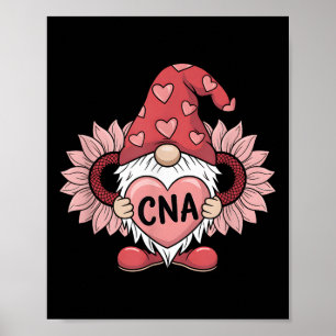 Cna Nurse Gnome Holding Heart Solrosor Valentinese Poster