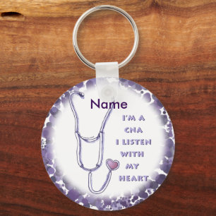 CNA Nurse Heart eget namn Nyckelkedja Nyckelring