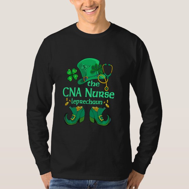 Cna Nurse Leprechaun St patricks day Shamrock Iris T Shirt (Framsida)