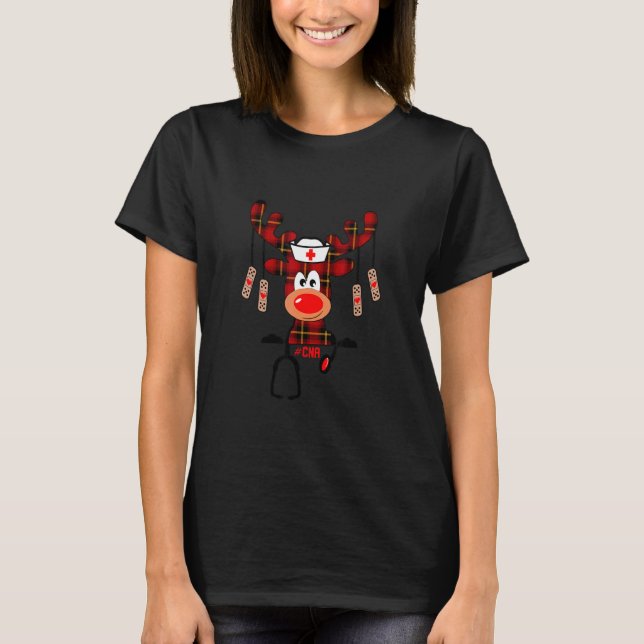 CNA Nurse Reindeer Nurse Health Christmas Outfit f T Shirt (Framsida)