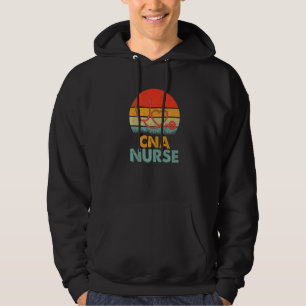 Cna Nurse Retro Kärlek Heart Stethoscope Rn Nurse Hoodie